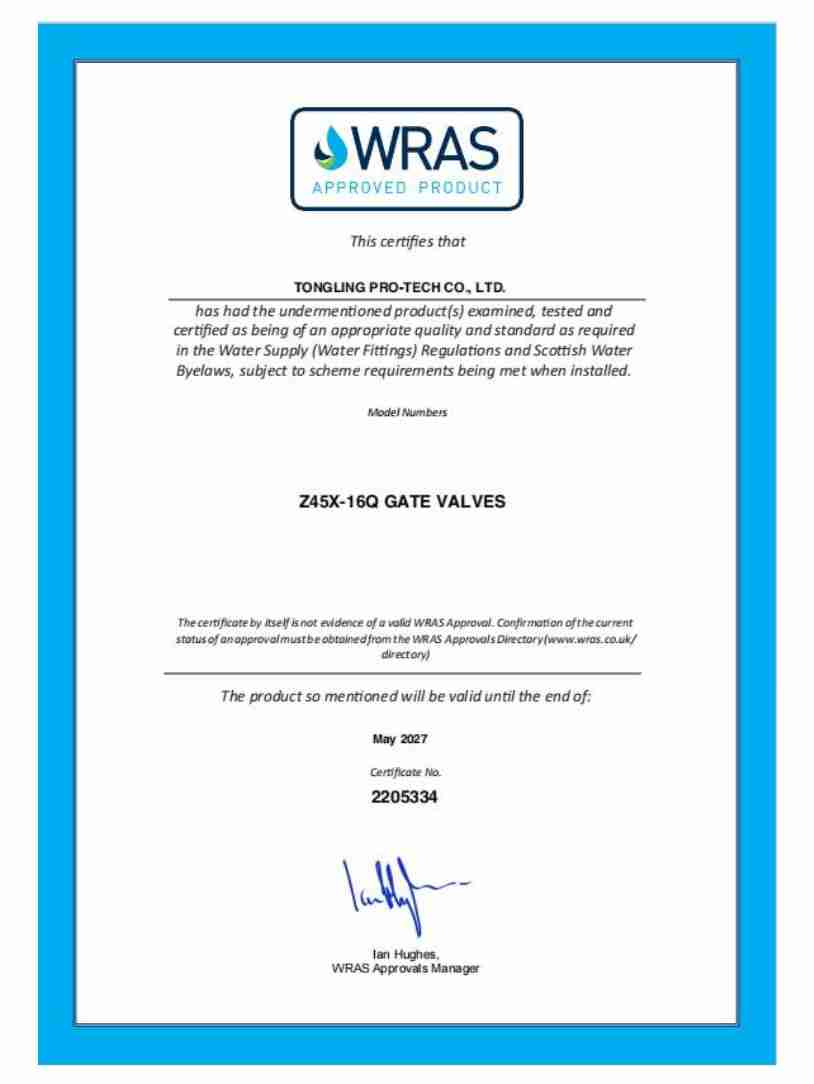 WRAS-Gate valve