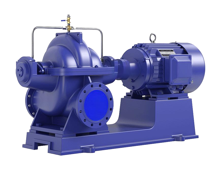 SLOW double suction pump equipped assembly