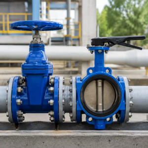 Gate valve vs butterfly valve installed on a water supply pipeline