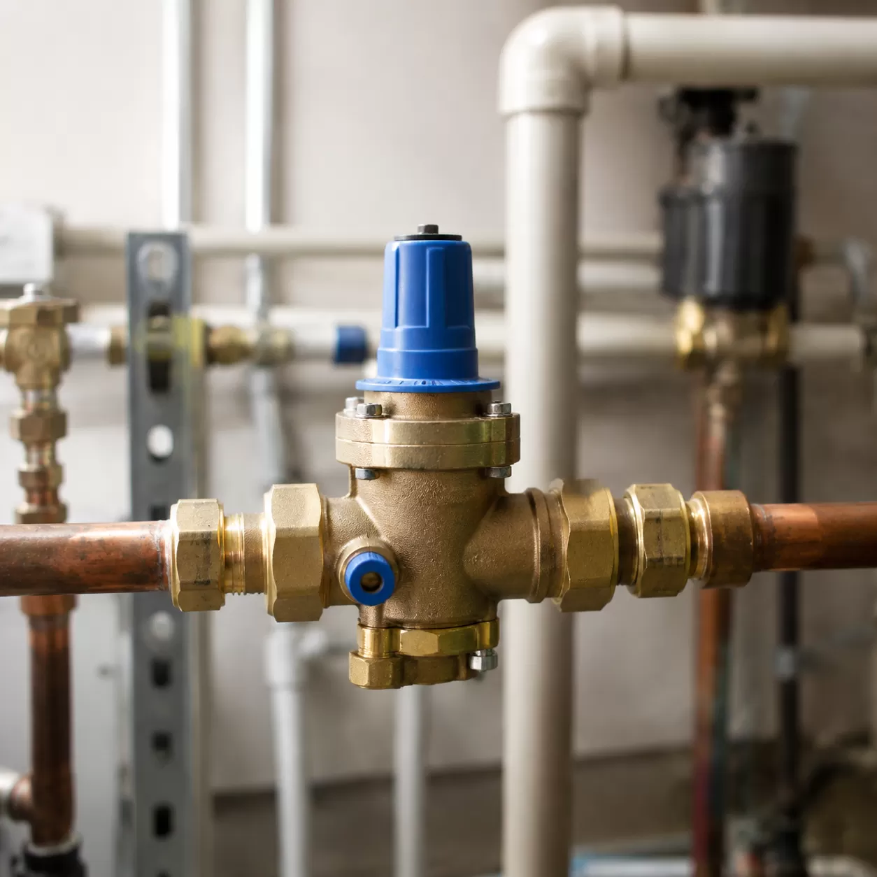 Pressure reducing valve installed on water supply pipeline for stable water pressure regulation